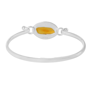 925 argent Sterling Twister Bracelet ambre pierre précieuse forme brute lunette naturelle réglage à la mode Bracelet femmes cadeau fête - Product Image 4