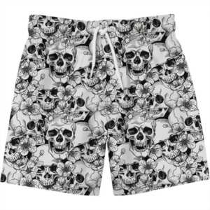 Short de haute qualité pour hommes avec impression tête de mort personnalisé respirant taille moyenne polyester élastique Service OEM disponible - Product Image 2