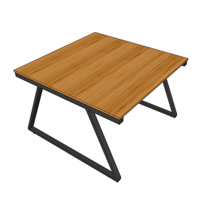 Minimalist TrapezBamboo II 2-person Cluster <b>Desk</b> 120x120cm Steel Legs Assembled - Product Image 4