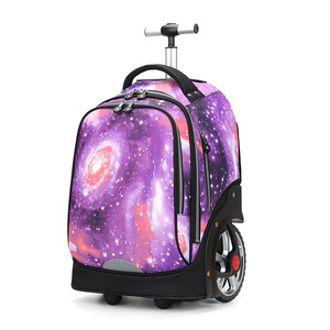 Neuer Cartoon Design School Roll rucksack mit Mehrfach ablage für Schüler Sac a Dos a Roulettes Enfants - Product Image 3