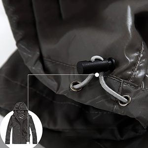Veste d'hiver pour homme à capuche et col montant en toile imperméable, respirante et coupe-vent avec logo frontal et nylon/polyester - Product Image 4
