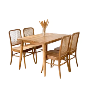 Modern Contemporary Design Wooden Dining Table and Chairs <b>Set</b> Hotel <b>Restaurant</b> Dining Furniture Wholesale Price - Product Image 1