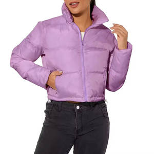 Chaqueta Acolchada Corta de Invierno para Mujer, Fabricación de Ropa Personalizada, Transpirable, Color Sólido, Teñido Liso - Product Image 1
