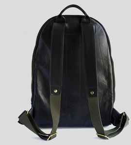 Sac à dos pour ordinateur portable en cuir noir unisexe avec fermeture à glissière, écologique et résistant à l'eau, grande capacité, style vintage, sac de voyage - Product Image 3