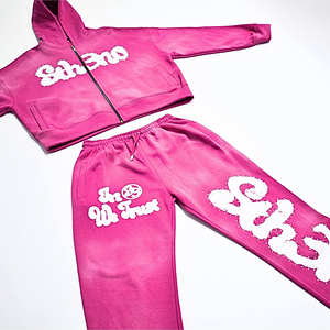 Ensemble de survêtement à capuche surdimensionné de marque personnalisée ensemble de survêtement à impression graphique survêtement pour tenue décontractée ensemble à capuche survêtement - Product Image 2