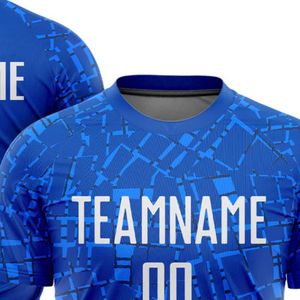 Camiseta de Fútbol Azul para Hombre, Manga Corta, Transpirable, Uniforme Deportivo para Entrenamiento, Partidos y Uso Profesional - Product Image 4