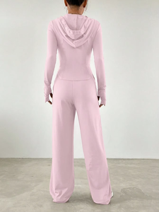 Conjunto Deportivo Casual de Dos Piezas para Mujer de Alta Calidad, Estilo Simple y Elegante, Color Lavanda, con Logotipo Personalizado - Product Image 6