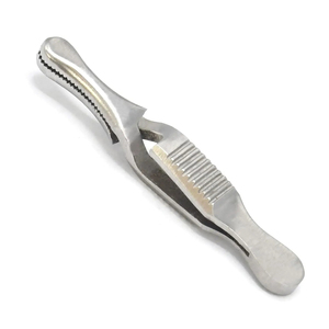 Pince à épiler Premium Bulldog à action croisée pour extensions de cils, à dents entièrement dentelées, droite, instrument chirurgical - Product Image 5
