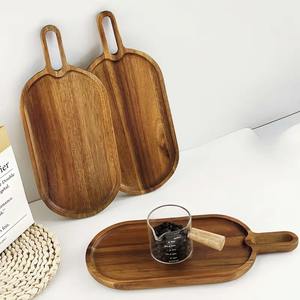 Ensemble de plateaux en bois vaisselle de service à manger plateaux de service en bois avec poignée du meilleur fabricant - Product Image 1