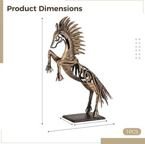 Statue en métal de cheval majestueux en laiton AK Sculpture de table de qualité supérieure finie antique pour décor de bureau/décor d'étagère - Product Image 4