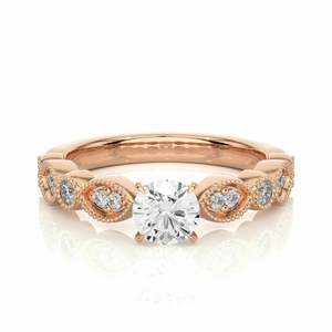 Anillo de Compromiso con Diamantes en Corte Redondo para Mujer - Product Image 2