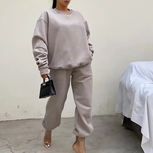 Venta al por mayor para hombre Plain Heavyweight chándal completo de gran tamaño 100% de algodón de manga corta de cuello redondo chándal de las mujeres - Product Image 4