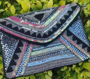 Bolso de mano de noche hecho a mano con cuentas a la moda, bolso bordado de novia de fiesta para mujer de MD HANDICRAFTS - Product Image 3