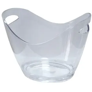 Plastica trasparente acrilico vasca per il ghiaccio secchio per vino in plastica Party Beverage Chiller Bin Party contenitore per il ghiaccio secchiello per il ghiaccio