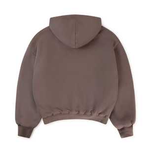 Sweat à capuche noir avec logo personnalisé pull à capuche surdimensionné épaule tombante sweats à capuche à logo surdimensionné en éponge française - Product Image 4