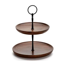 Présentoir à gâteaux en métal et bois avec deux pneus Bois naturel de haute qualité Fini meilleure vente au prix de gros - Product Image 1