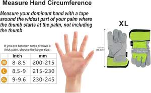 Gants de sécurité durables en cuir fendu de qualité supérieure Gants de travail de protection des mains Gants de travail de contraction respirants résistants à la chaleur - Product Image 6