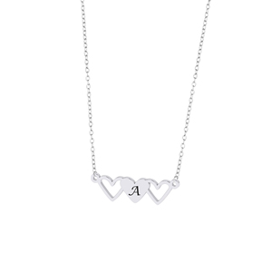 Haute qualité dames bijoux fins en argent Sterling 925 léger amitié soeur délicate belle Double coeur pendentif collier - Product Image 4
