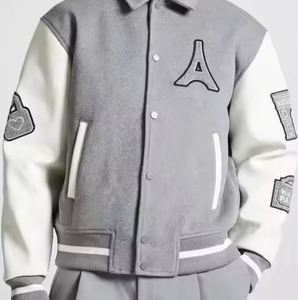 Chaqueta Universitaria de Invierno 2026 de Lana/Poliéster con Logotipo Personalizado, Estilo Casual Holgado para Hombre, Cierre de Cremallera, Estilo Urbano, OEM - Product Image 6