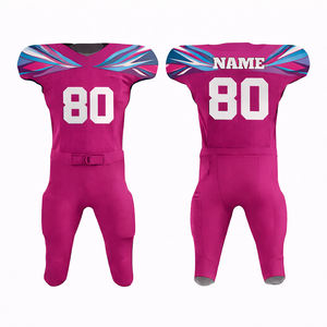 Uniforme de football américain rouge personnalisé 2026 avec motif flamme sur les épaules – Ensemble maillot personnalisable avec nom et numéro - Product Image 3