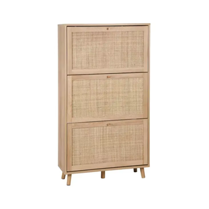 Zapatero de madera abatible hacia arriba fino OEM ODM fábrica al por mayor Zapatero <span class=keywords><strong>con</strong></span> <span class=keywords><strong>puerta</strong></span> de ratán - Product Image 6