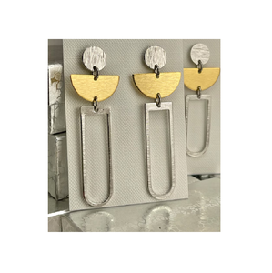 2020ล่าสุดต่างหูทองเหลืองที่มีสีสันขนาดใหญ่เครื่องประดับที่ไม่เสื่อมเสียใหม่ล่าสุดตุ้มหูสี่เหลี่ยมแบบนิวยอร์ก - Product Image 5