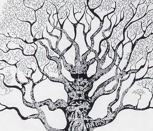 Colcha de tamaño Queen, hermoso árbol seco, estampado de algodón, para colgar en la pared, tapices de varios colores, ropa de cama de consignadores indios - Product Image 1