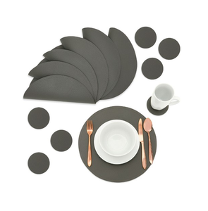 Eco-friendly Oval Leather Plate Mat Non-Slip Dining <b>Table</b> Mat Custom Design Farmhouse <b>Table</b> Decor Hot Selling - Product Image 3