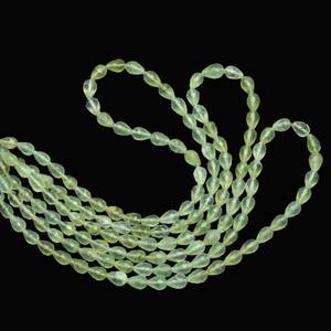 Cuentas de piedras preciosas sueltas Briolette con forma de lágrima facetada de Prehnita natural, cuentas de Prehnita de piedra verde de 8-10mm para fabricación de joyas a granel - Product Image 3