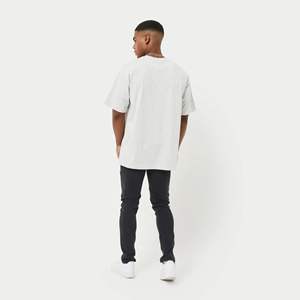 T-shirt classique surdimensionné pour homme gris chiné-Jersey 100% coton, poids moyen, manches courtes, col côtelé - Product Image 4