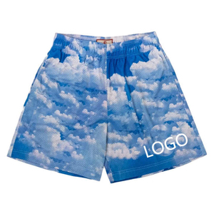 Shorts de sport unisexes en polyester respirant de haute qualité avec logo personnalisé, entrejambe de 5 pouces, pour fitness, basketball, gym, en maille - Product Image 3