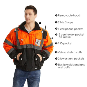 Hot Sale Breathable <b>Waterproof</b> Hi-Visibility Reflective EN Certified Unisex Construction Safety <b>Work</b> Jacket - Product Image 3
