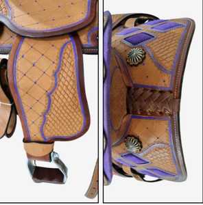 Nouveau design de selle de cow-boy Western Pleasure Trail en cuir avec arbre en bois pour l'équitation avec une élégante selle de cheval anglaise - Product Image 2