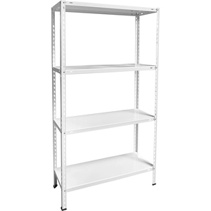 WELL HOME Étagère en métal blanc 75x30x150 cm avec 4 étagères - Product Image 1