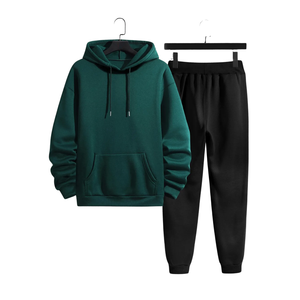 ชุดเซ็ตเสื้อฮู้ดดี้และกางเกงวอร์มผ้าฝ้ายฟลีซสองชิ้น สไตล์สตรีทแวร์สำหรับฤดูหนาว ใส่ได้ทั้งชายและหญิง ลุคสบายๆ แฟชั่นทันสมัย ลดราคา - Product Image 1
