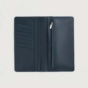 Cameron Blue Genuine Leather Long RFID <b>Wallet</b> Zipper Closure Modern Lady Card Holder Printed Logo Fold Cash Compartment - Product Image 3