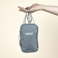Elegante Bolso Mensajero Gris Personalizado Unisex España, Cierre de Cremallera, Material RPET, para Llevar el Teléfono, Regalos Corporativos