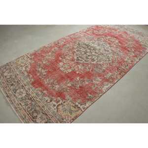 Tapis turc, grand tapis de 4,7 x 10,2 pieds, tapis persan rouge - Product Image 4