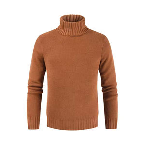 <b>Men's</b> Knitted Wool Sweater High <b>Neck</b> Cardigan Regular Sleeve Ribbed Pullover Winter Warm Casual <b>Turtle</b> <b>Neck</b> Knitwear for <b>Men</b> - Product Image 1