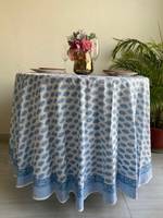 Nappe imprimée de bloc de main floral bleu et blanc pour mariage décor à la maison événements fêtes en plein air jardin pique-niques Tables d'appoint