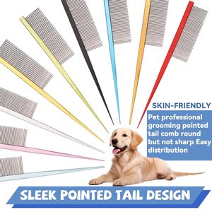 Simple Design Grooming Pet <b>Comb</b> Rounded Ends for Safe Tangle Removal for Rat Tail Dematting Dog Hairstyling Loose Hair Massage - Product Image 6