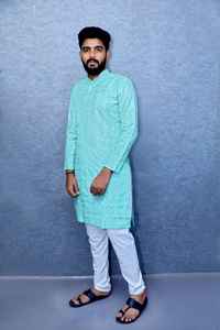 High Quality Cotton Men Green <b>Paisley</b> Ethnic Indian Traditional Fancy Kurta <b>Shirt</b> Customized Size Premium Party Wrinkle-Free - Product Image 5