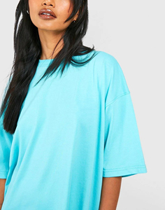 Camiseta de alta calidad para mujer, camiseta de gran tamaño con hombros caídos, peso pesado 300GSM, ropa de calle de color sólido, Camiseta de algodón 100% para mujer - Product Image 6