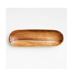 Bandeja de madera de Acacia hecha a mano para restaurante, artículo de vajilla de primera calidad con forma ovalada - Product Image 2