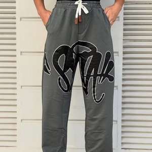 Personnalisé lourd 100% coton sueurs haute qualité survêtement ample empilé large jambe pantalon Vintage cordon Flare hommes pantalons de survêtement - Product Image 1