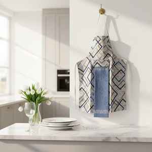 Tablier de cuisine professionnel décontracté sans manches MYT-EX, imperméable, 1 à 4 poches, avec serviette jacquard offerte, moderne et durable pour adulte - Product Image 5