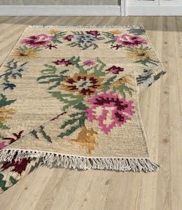 พรมกิลิมขนสัตว์ทอมือ ลายเรขาคณิต หลากสี พรมปูพื้นกันลื่น เป็นมิตรกับสิ่งแวดล้อม ขนหนา ขนเรียบ ทันสมัย ทำด้วยมือ - Product Image 6