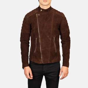 Faisor Mocha <b>Suede</b> Biker <b>Jacket</b> Reversible Vintage Sporty Aviator Water Proof PU Leather Tassel Zippered XL Spring Autumn - Product Image 4