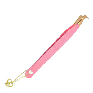 Custom Made High Quality Stainless Steel <b>Eyelash</b> Tweezers Beauty Tool Reusable <b>Applicator</b> <b>Eyelash</b> Tweezer - Product Image 5