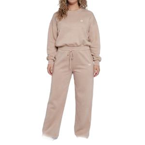 Ensemble sweat-shirt et jogging en polaire pour femmes, coupe décontractée, jambe droite, vêtements de détente, survêtement personnalisé à marque privée pour OEM ODM en gros - Product Image 1